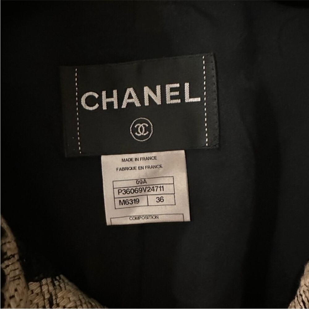 CHANEL Paris Moscou 09 black and Cream Striped tweed Knit Skirt Suit 36 - Picture 14 of 16